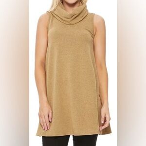 ARYEH Cowl Neck Knit Sleeveless Pop-Over Dress sz S